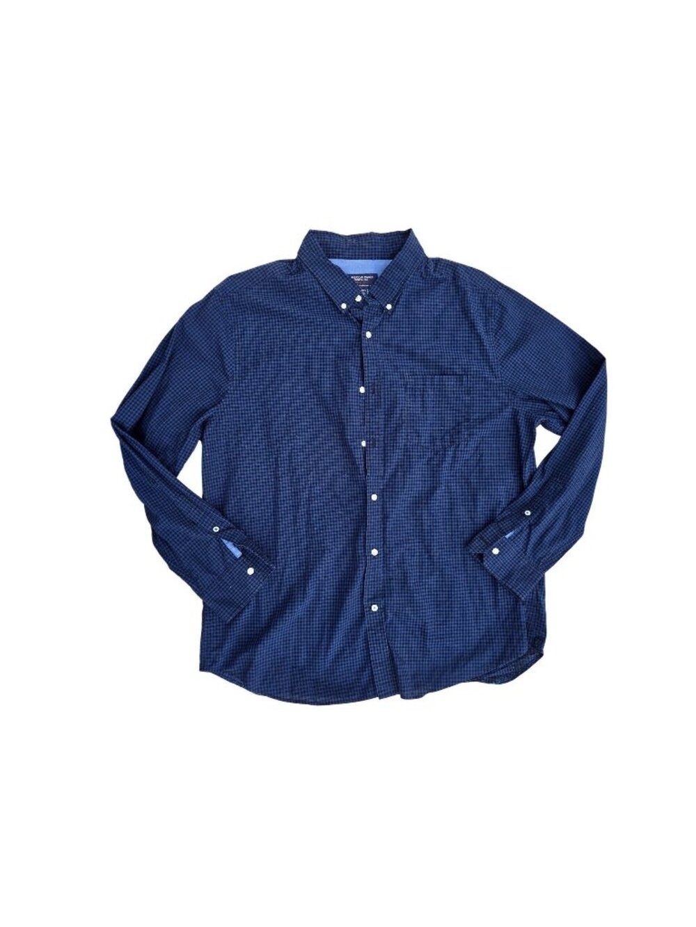 American Eagle Mens Button Down Shirt Blue Check XXL Cotton Athletic Fit